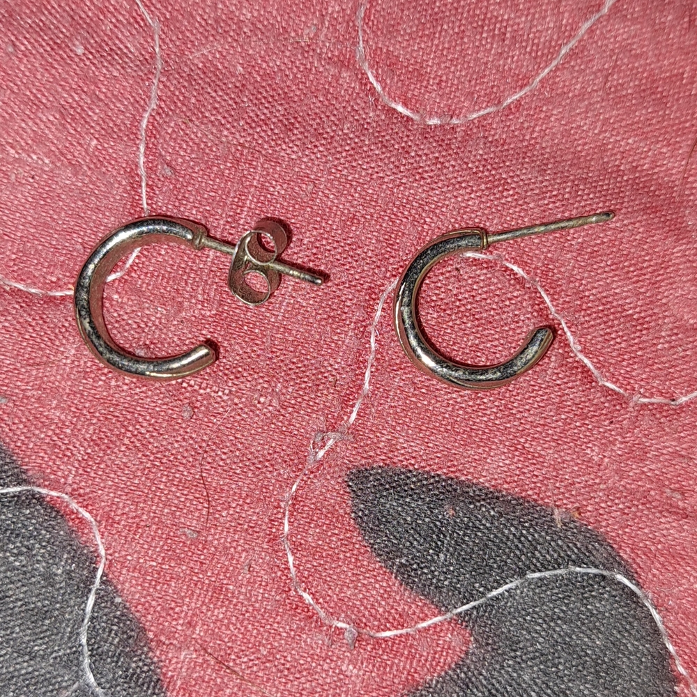 Elegant Silver Tone Hoop Earrings